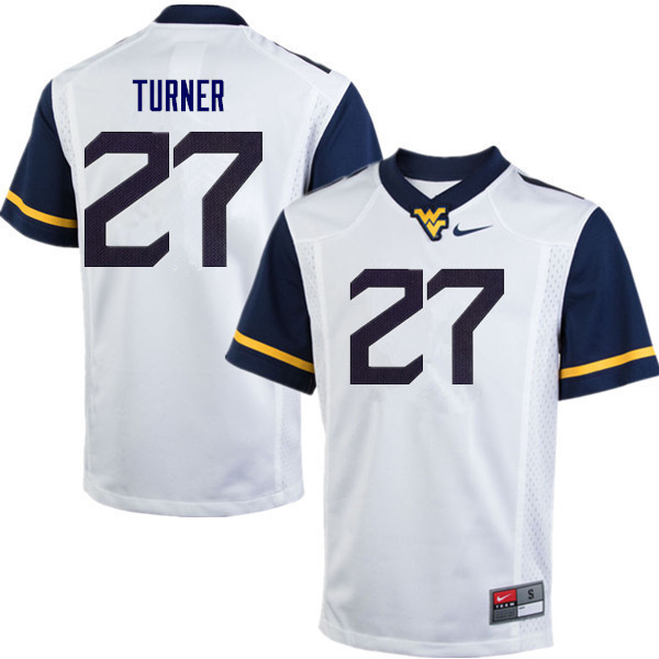 Men #27 Tacorey Turner West Virginia Mountaineers College Football Jerseys Sale-White - Click Image to Close